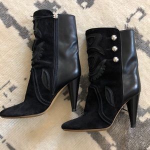 Isabel Marant military black suede boots size 39 9